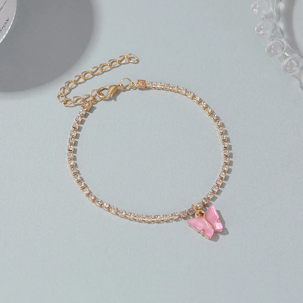 

Charms Butterfly Pendant Anklets Foot Chain Summer Beach Leg Bracelet For Women Girl Charms Barefoot Sandals Colorful Jewelry