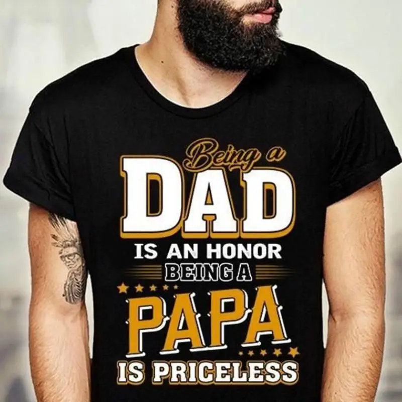 Подарочная футболка на День отца подарок папочка футболки с принтом папы |