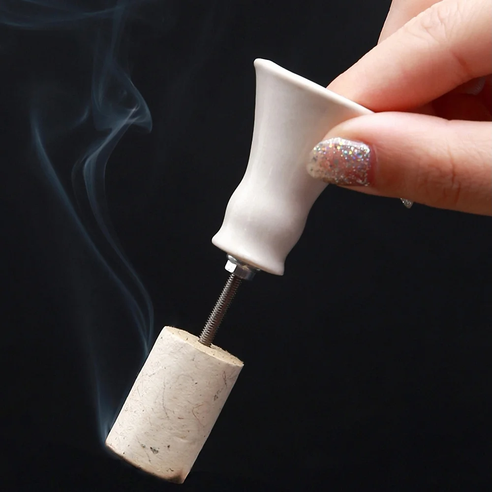 

Ceramic Moxa Pot Chinese Traditional Moxibustion Massager Moxa Pot