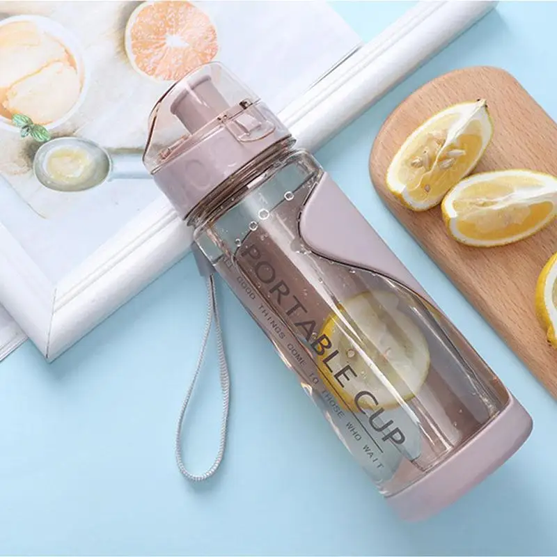 

2021 550ml Sports Water Bottles Leak-proof Drop-proof Portable Shaker Mug Outdoor Travel Kettle Plastic Drink Cup BPA Free
