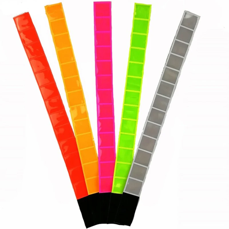 3x38 см мягкий ПВХ флуоресцентный светоотражающий браслет назад высокая видимость