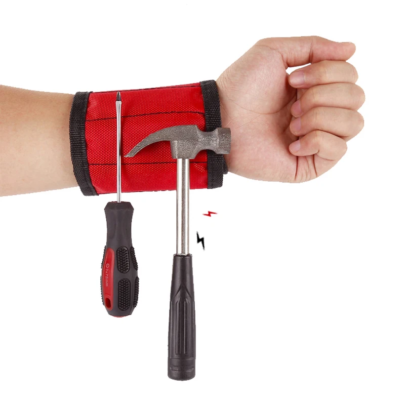 

2020 Magnetic Wristband Portable Repair Tool Tool Bag Magnet Electrician Wrist Tool Belt Screws Nails Drill Bits Bracelet