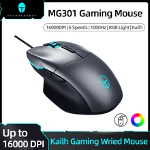 MG301 Gaming Mouse USB Wired Gamer Kailh Fretting 16000DPI with RGB Backlit 6 Programmable Buttons for Gaming Laptop PC Mice