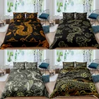 Домашний текстиль, роскошный комплект постельного белья с 3D драконом, пододеяльник и наволочка, Детский Комплект постельного белья размера AUEUUKUS Queen и King