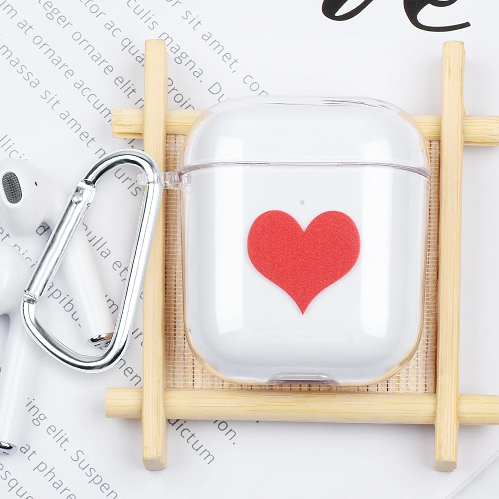 Футляр для наушников для Apple AirPods 2 зарядных ящики милый мультфильм Жесткий ПК прозрачный чехол для Airpods прозрачный чехол с крючками