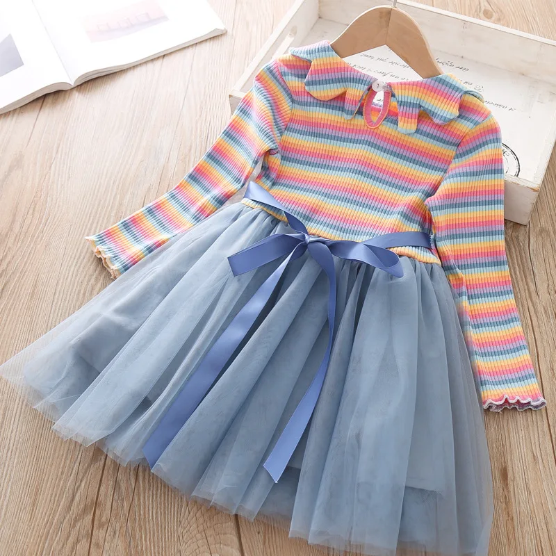 Осеннее платье Menoea для девочек Модное детское вечеринок 2020 цветная одежда в