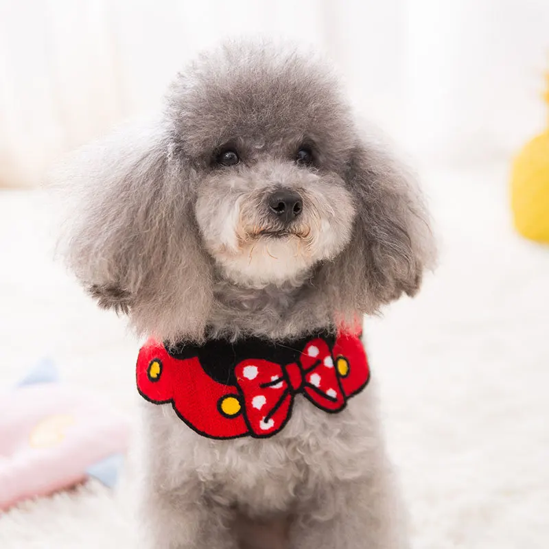 

Adjustable Pet Dog Cat Saliva Towel Lace Decorative Bib Hand-Woven Puppy Collar Kitten Neckerchief Scarf