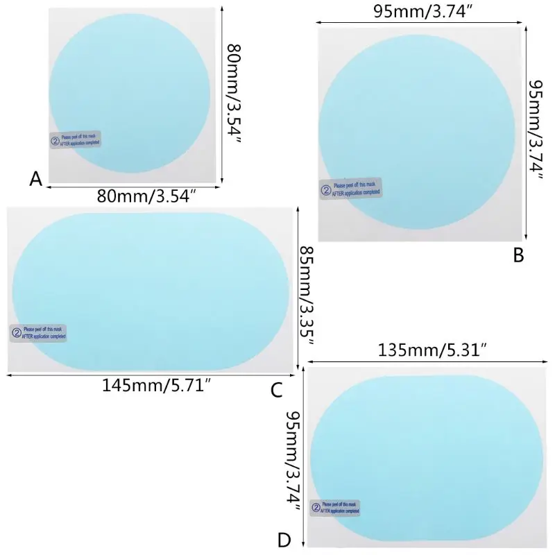 

New 1 Pair Auto Car Anti Water Mist Film Anti Fog Coating Rainproof Hydrophobic Rearview Mirror Protective Film 4 Sizes