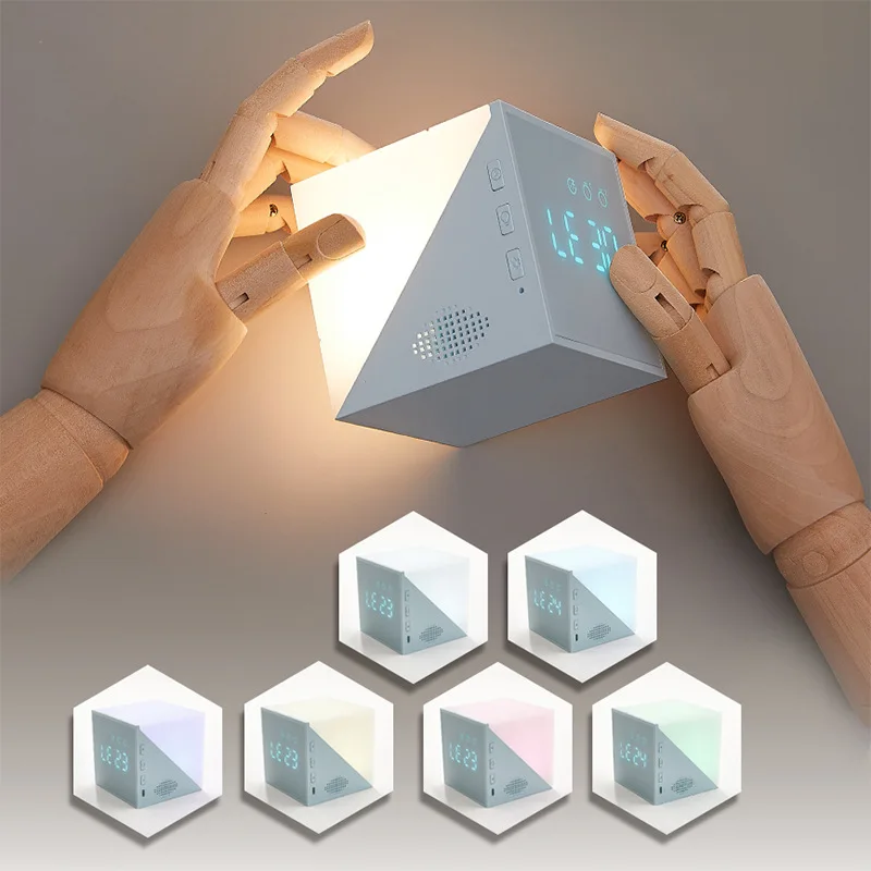 Цифровой будильник Cube светодиодный ночник 7 цветов 6 колец календарь обратный