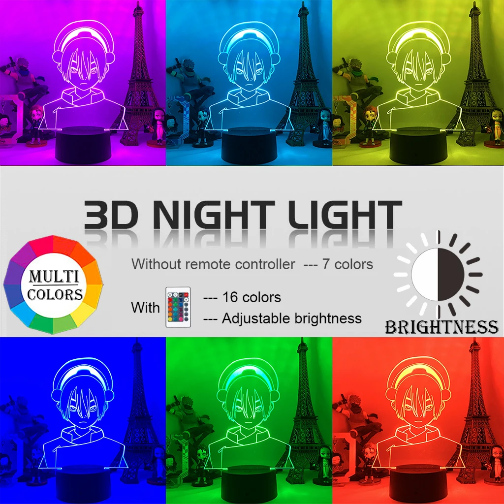 3D лампа Аватар Легенда Об Аанге Тоф Бей Фонг для Декор дома подарок на день