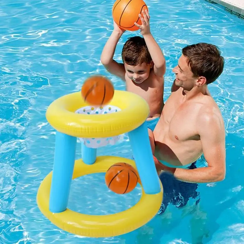 2021 Summer Floating Hoop Ring Inflatable Water Sports Funny Basketball Toss Game Swimming Rings Children Pool Toy | Спорт и