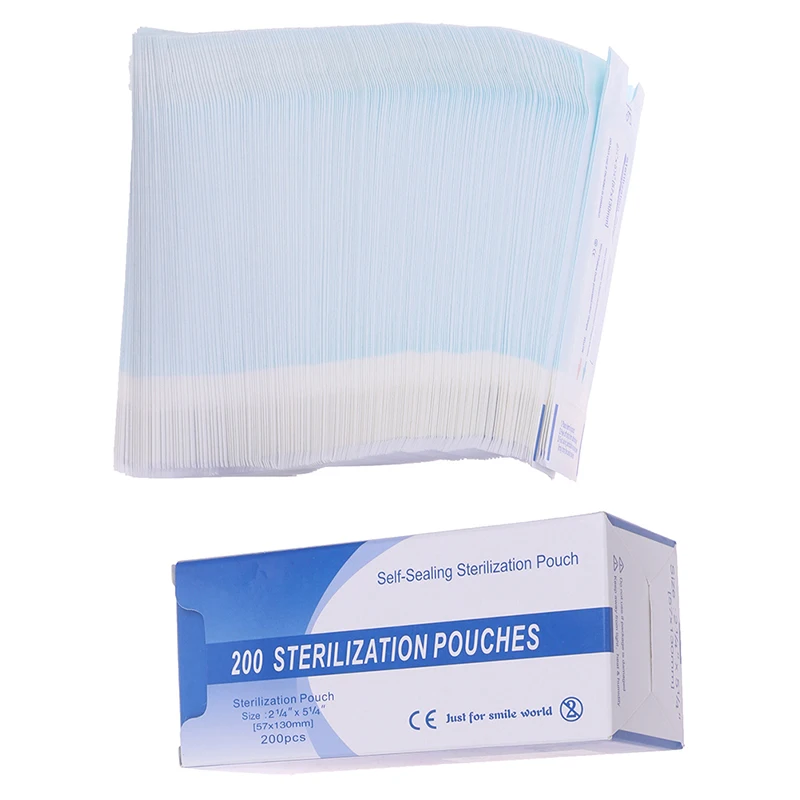 

200pcs/lot Self Sealing Sterilization Pouch Medical Grade Paper Disposable Dental Tattoo Tool Storage Bag 3 Sizes