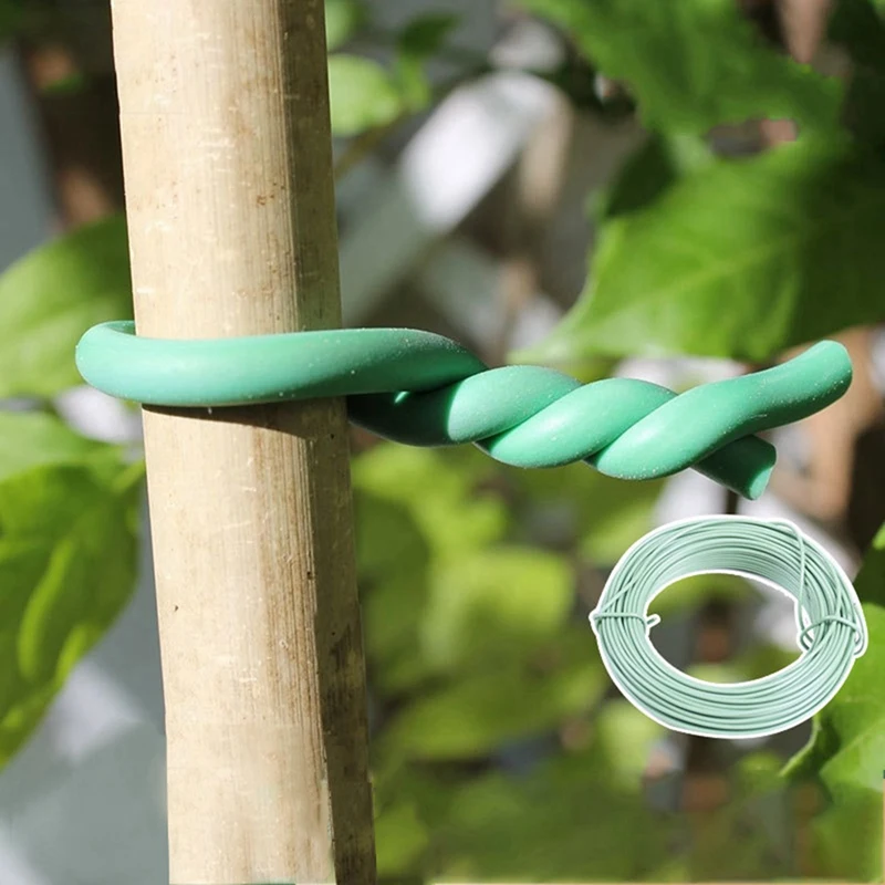 

5 Rolls Plant Garden Twist Tie Garden Wire 2.5mmx10M & 5 Pcs 45cm Plant Support Totem Pole Coir Moss Stick