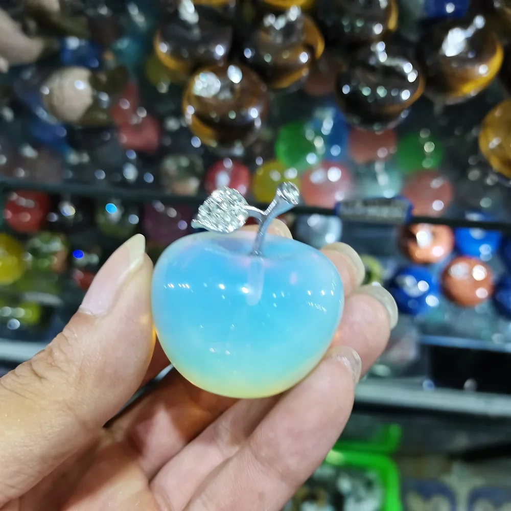 

Natural crystal Colourful quartz stone opal apple Office bedroom decorationsy/Christmas present