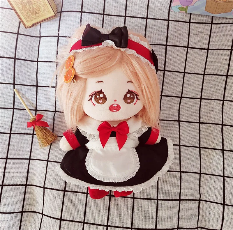 Ropa de mu&ntilde;eco de peluche de 20cm, conjunto de sirvienta de Halloween, accesorios de algod&oacute;n para mu&ntilde;ecas de 20CM-1