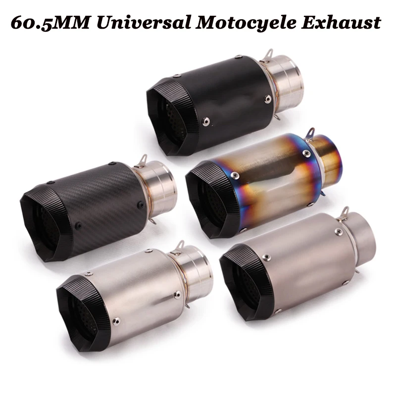 60 мм универсальный глушитель выхлопной трубы мотоцикла выхлопная труба из