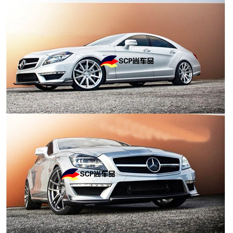 Для W218 углеродное волокно передний спойлер для Mercedes Benz CLS класс W218 CLS350 550 CLS63 2012 2013 передний бампер сплиттеры защита