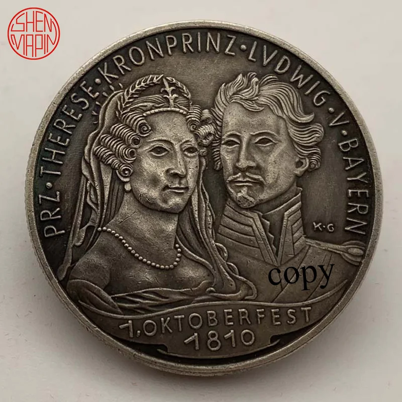 1810 Октоберфест копия памятная монета Пособия по немецкому языку 125th Юбилей