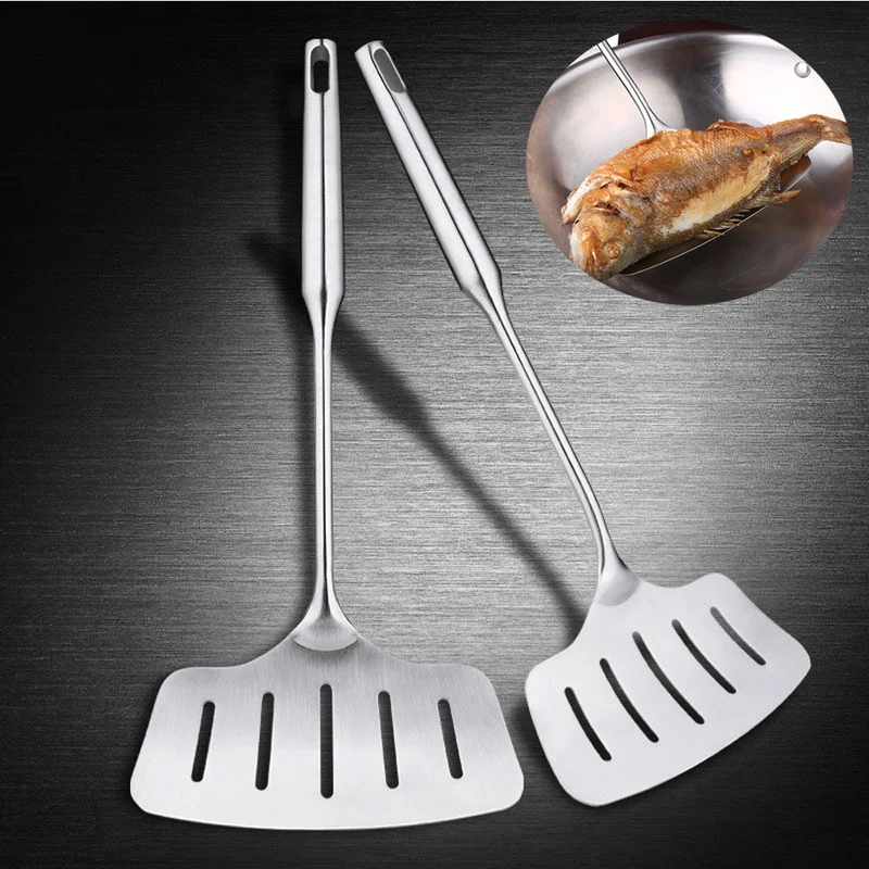 Кухонная широкая лопатка из нержавеющей стали для жареной рыбы стейков рыбий