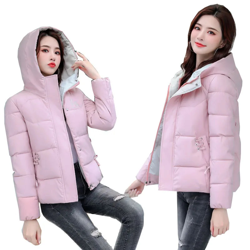 

Women's Jacket 2020 New Winter Ladies Down cotton jacket Short Casual Tops Hooded Coat Female Slim Keep Warm Cotton Clothes A268