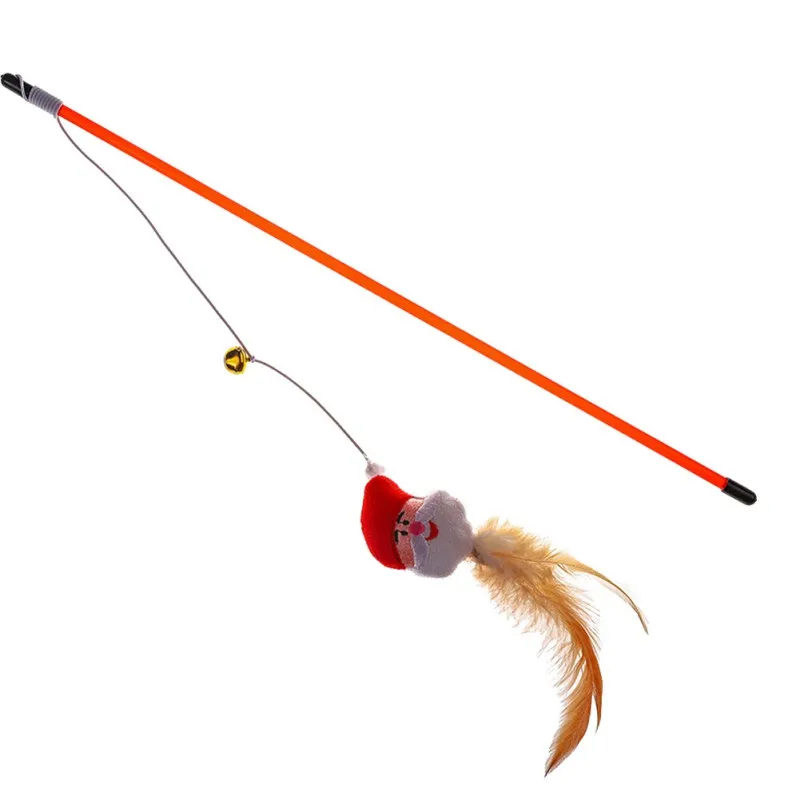 

Cat Toys Funny Squeaky Colorful Ribbon Toys Interactive Stick Wand Toys For Kitten Indoor Pet Supplies 1Pcs