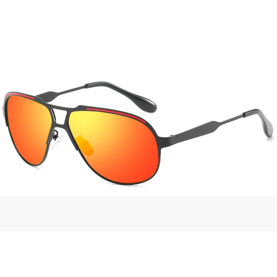 black red ELITERA фирменный дизайн мужские поляризованные солнцезащитные очки металлические мужские солнцезащитные очки для вождения квадратные Оттенки UV400 Мужские очки - Цвет линз: black red