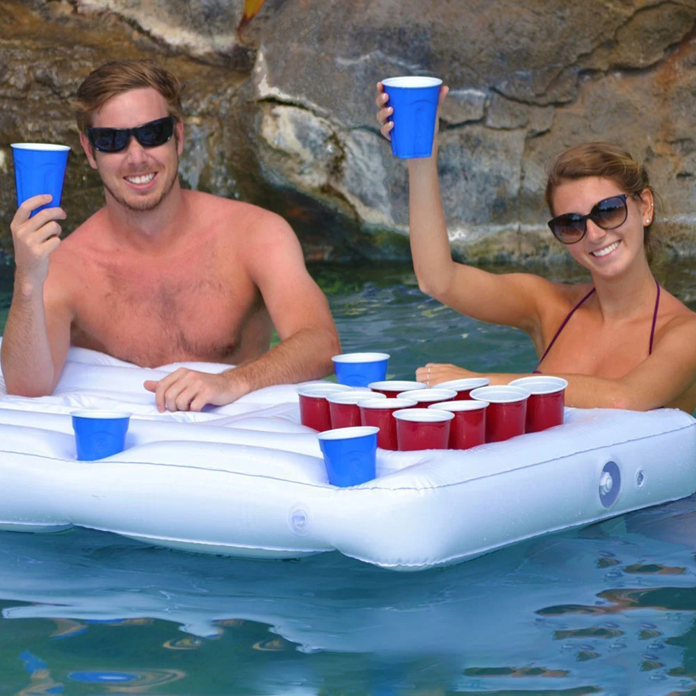 24 подстаканник надувной Beer Pong Таблица бассейные плавательные воды вечерние Fun