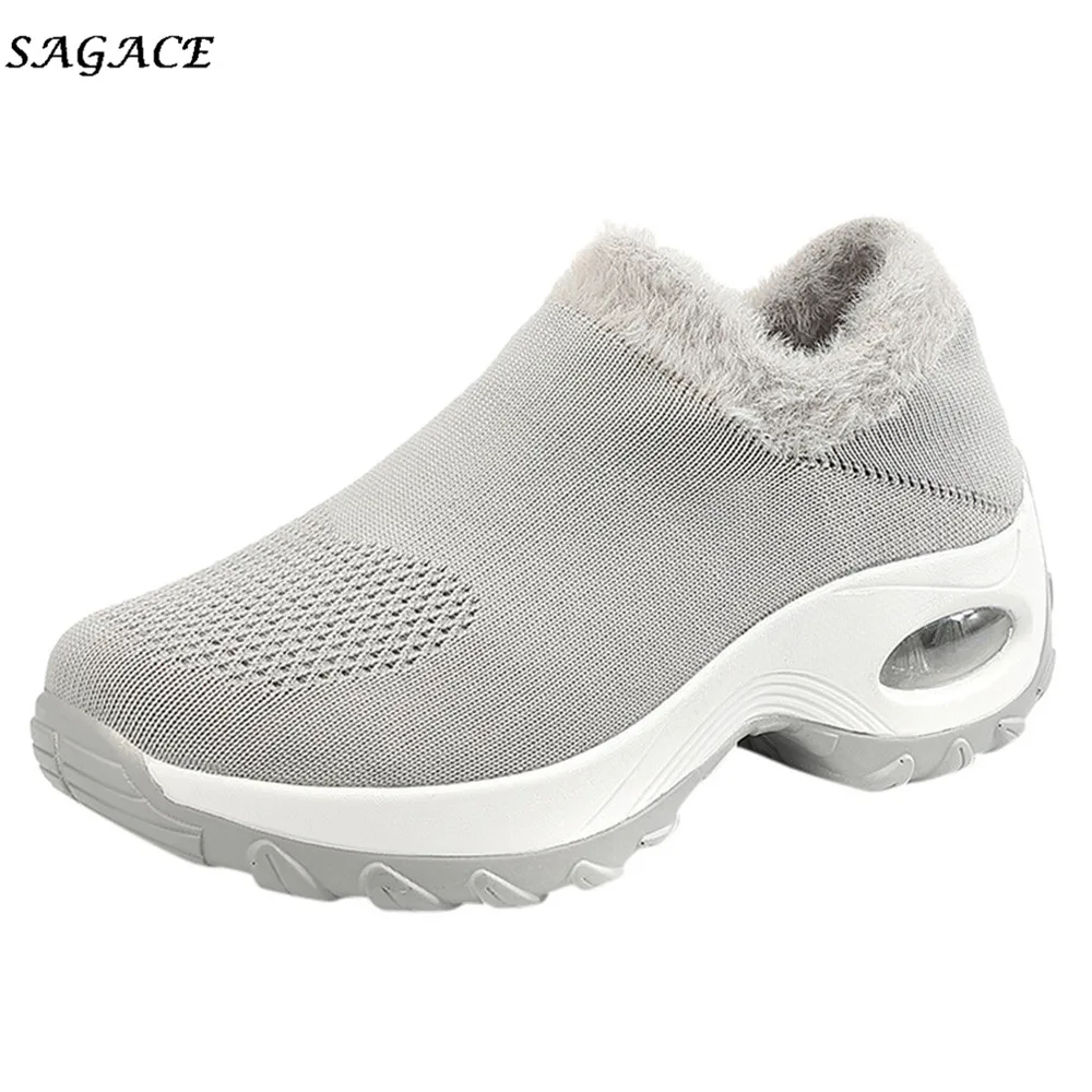 SAGACE Осенняя обувь женская из сетчатого материала мягкие слипоны для девушек бега