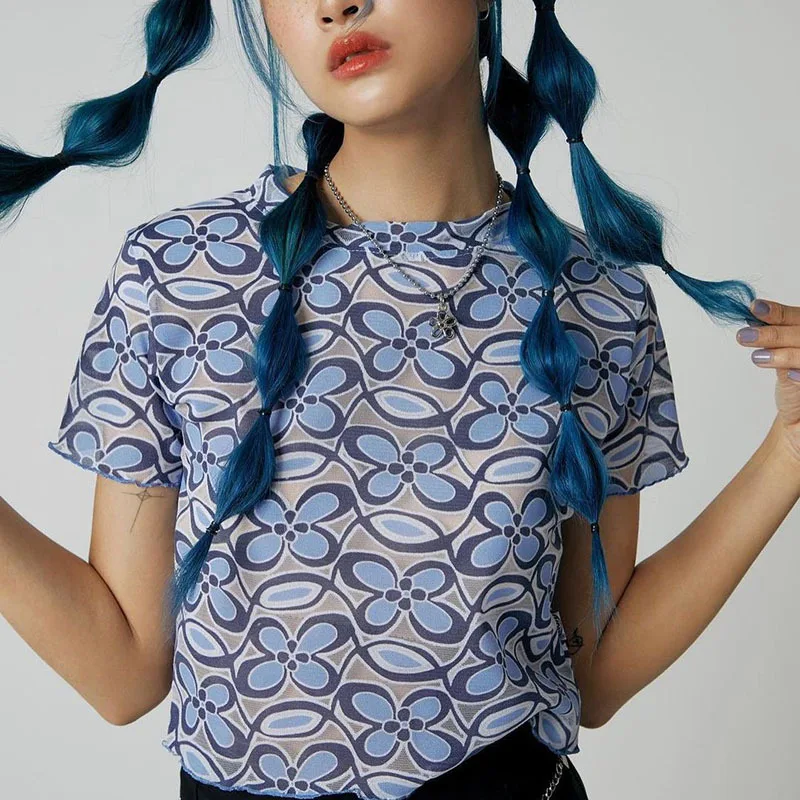 

Women T-shirt Fashion Graphic Print Short Sleeve Tee Slim Breathable Comfortable Top Female Crop Top Streetwear New