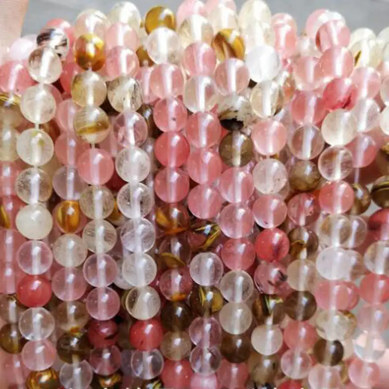 Высокое качество синтетический кристалл арбуза 4/6/8/10/12 мм круглое ожерелье