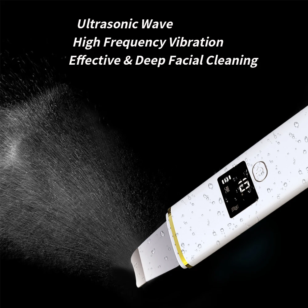 

Ultrasonic Cleaning Device LCD Display Facial Skin Scrubber Ion Import Deep Cleaning Cavitation Peeling Shovel Face Pore Cleaner