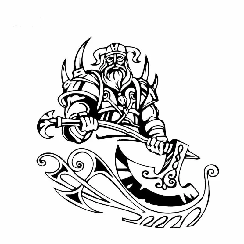 

PVC 17cm X 16cm Car Stickers Firece Strong Powerful Viking Warrior Decal Motorcycle Waterproof Accessories