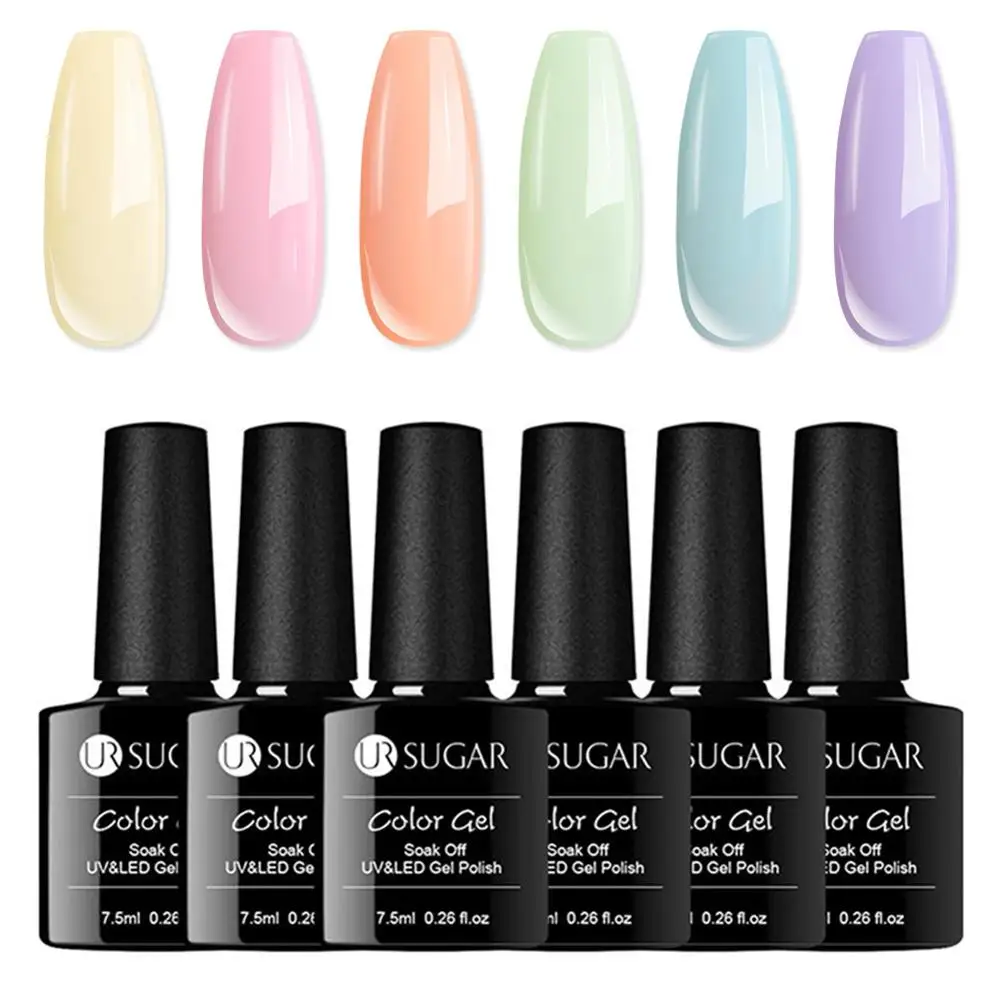 114582 Ur Sugar 8 шт. чистый цветной гель для ногтей Набор лаков Vernis Полупостоянный гель лак замачиваемый УФ гель лак 7,5 мл стойкий - Цвет: 114582