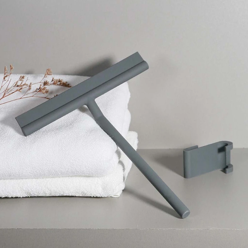 

Shower Squeegee Window Glass Wiper Scraper Cleaner Silicone Blade Hook Bathroom