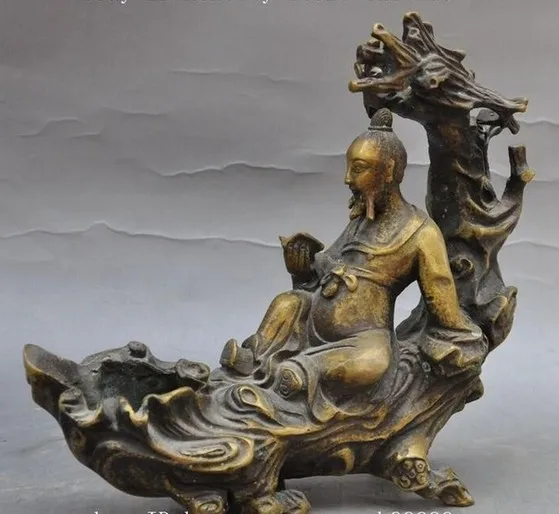 308 8 &quotНародная китайская Бронзовая резная статуя для чтения старинных людей |