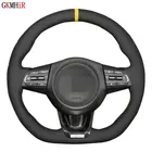Чехол рулевого колеса автомобиля Мягкий черного цвета из натуральной кожи и замши чехол рулевого колеса автомобиля s Для Киа Стингер 2017 2018 2019 2020