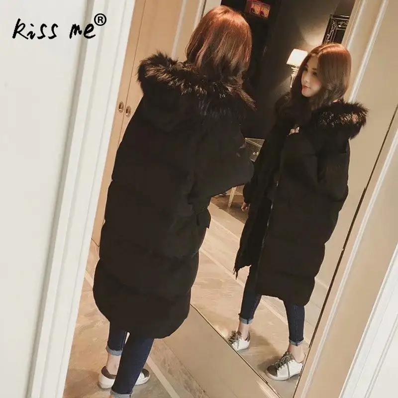 Модный однотонный пуховик женская уличная теплая пуховая куртка с капюшоном