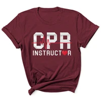 cpr instructor letter print women t shirt short sleeve o neck loose women tshirt ladies tee shirt tops clothes camisetas mujer
