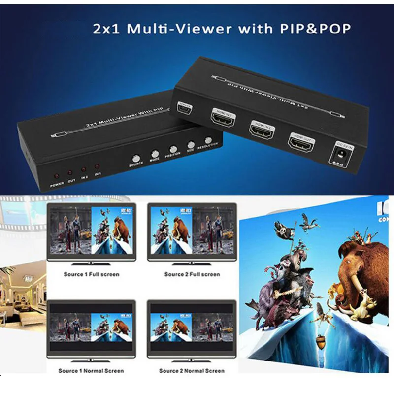 2 порта HDMI 2X1 Pip Pop мульти-просмотр бесшовное изображение в картинке переключатель