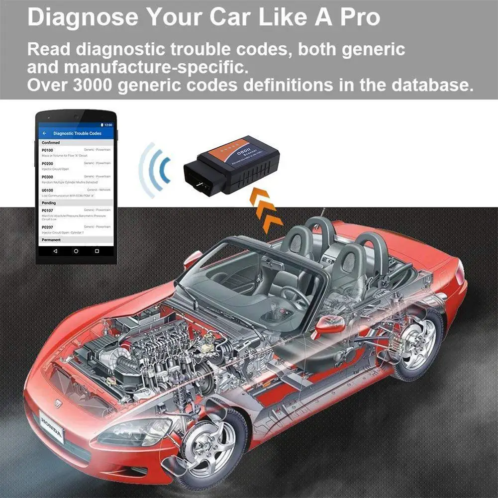 

Новый ELM327 V2.1 Bluetooth Автомобильный детектор PIC18F25K80 bluetooth Автомобильный obd2 адаптер Сканер неисправностей M5T9