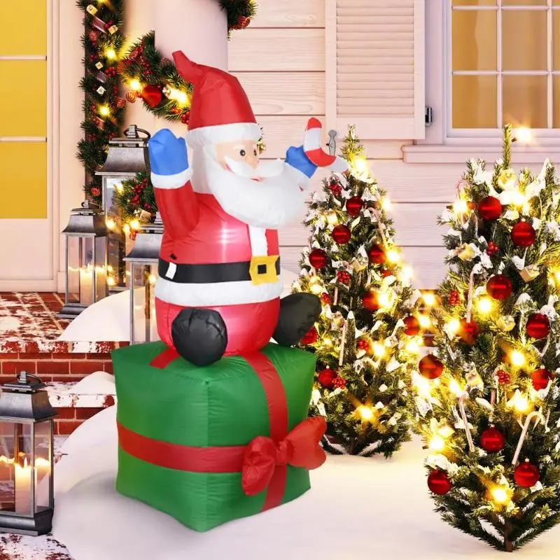 1,8 м надувной Санта-Клаус, рождественское уличное украшение для дома, navidad, рождественские, новогодние, вечерние, для сада, Европейский штекер