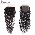 Прозрачная Кружевная застежка 4x4 в форме водной волны, прямая застежка 4x4, 150%, Destiny 8-22 дюйма, кружевная застежка естественного цвета