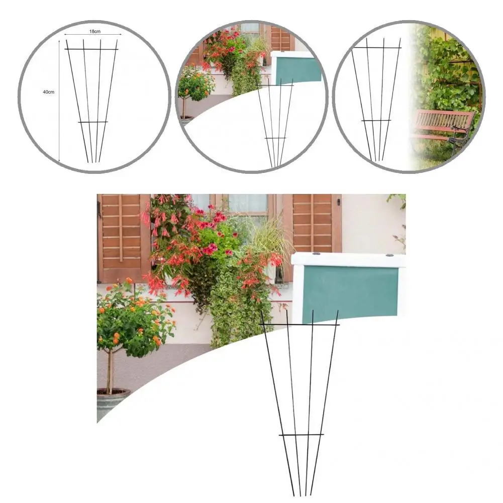 

45cm Climbing Vine Rack Plant Potted Support Frame Plastic Coated Steel Flower Vegetables Decorative Trellis Bracket 1Pc
