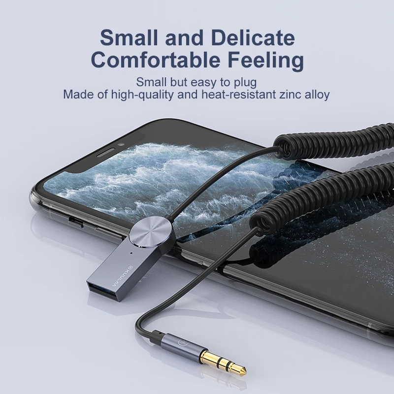 KUULAA Bluetooth 5.0 Receiver For Wireless USB Adapter 3.5mm 3.5 Jack Aux Audio Music Transmitter Car | Электроника