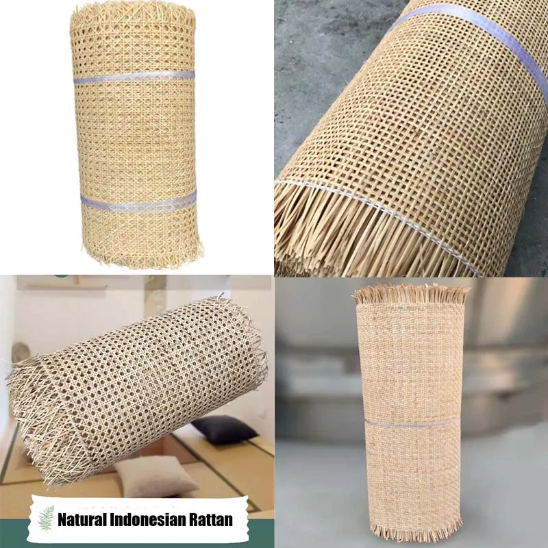 Natural Indonesian Real Rattan Material Webbing Cane Roll For Cabinet Chair Table Ceiling Outdoor Furniture Home Decoration