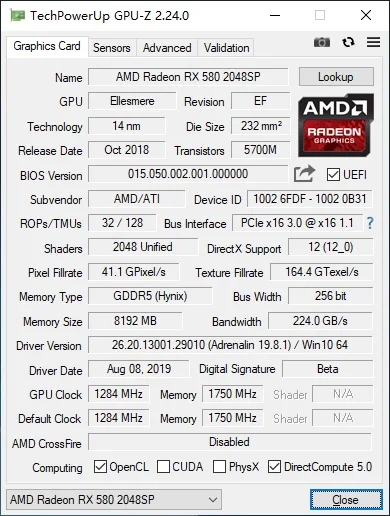Cute Pet RX 580 8GB игровая видеокарта AMD YES 2048SP Radeon видеокарты карта HDMI PCI-E 3,0 абсолютно новые внешние канцелярские принадлежности