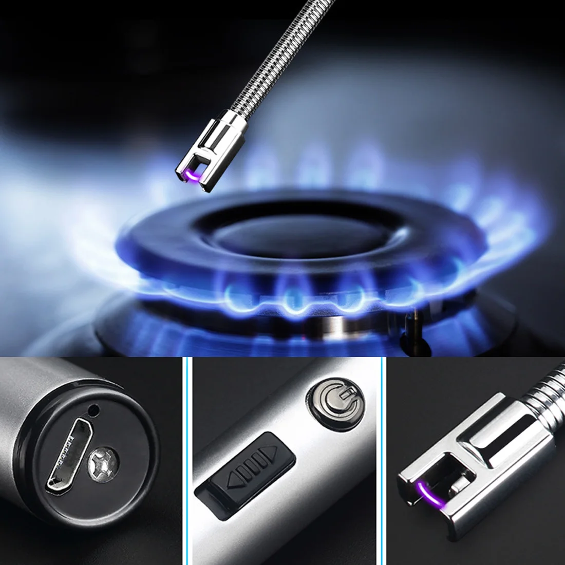 

Wind Proof Led USB Power Can Be Recharged Along The Barbecue Oven With Gas Lighter Plasma Flameless Candle Outdoor