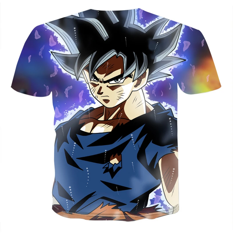 

3D Printed Game Animation Dragon Bead Men and Women Street Casual Sports Short Sleeve Summer Children's T-Shirt Sun Wukong