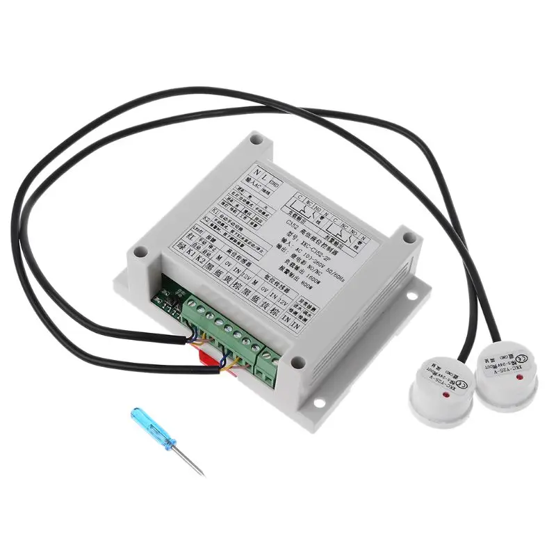 

High And Low Liquid Level Intelligent Controller With 2 Non-contact Sensor Module Automatic Control Liquid Water Level Tool 32CC