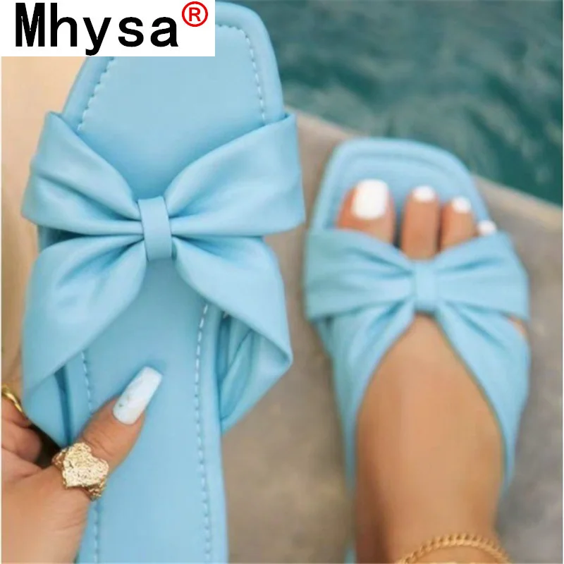 

2021 Summer Women's Sandals Fashion Beach Square Head Open Toe Slippers Outdoor Comfortable Light Flat Casual Sandals Plus Size
